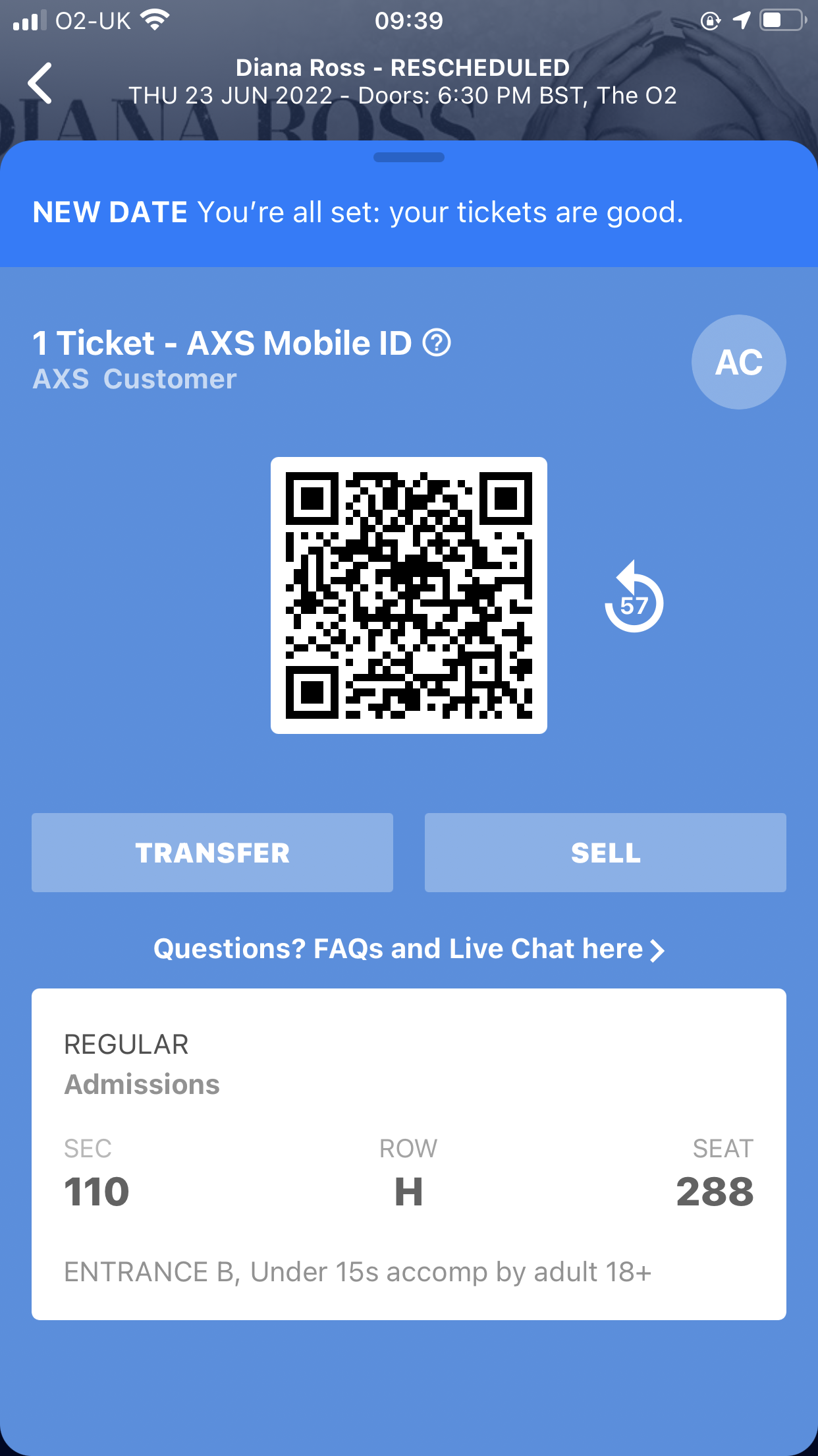 I can&rsquo;t see my tickets in The O2 venue app – AXS UK Support