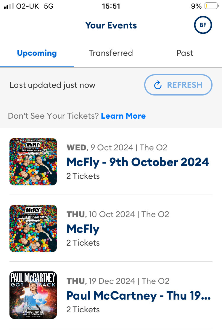 Where can I find my upcoming events & tickets? – AXS UK Support